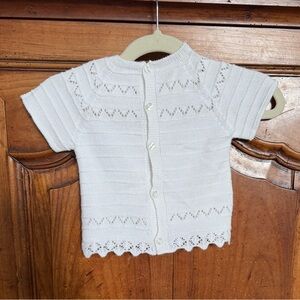 Timeless White Crochet Cardigan - Size 6 months
